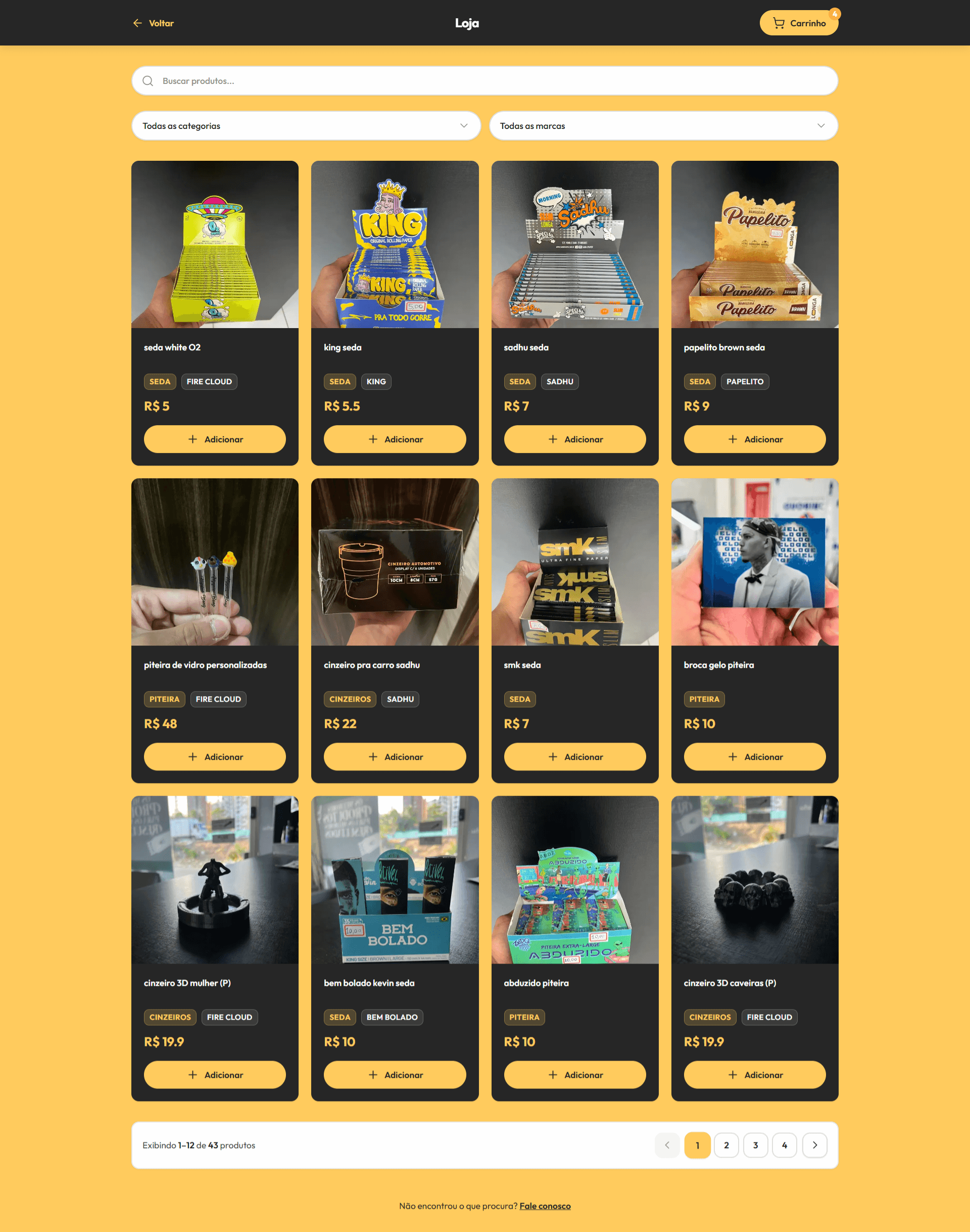 Catálogo de produtos