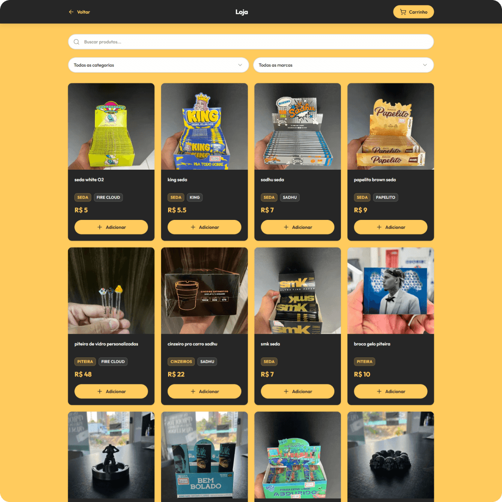 Fire Cloud | Catálogo Online com Checkout WhatsApp